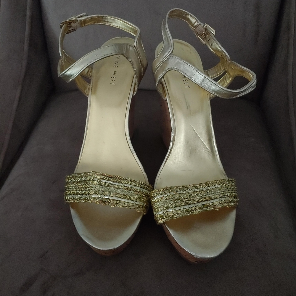 Nine West Trickster Leather Wedge Sandals